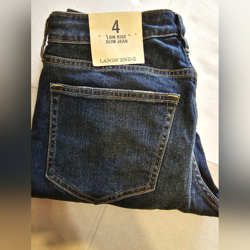 Lands' End womens size 4 Low rise slim jeans NWT
